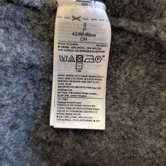 Banana Republic Womens Small Wool Blend Open Cardigan Gray Cozy Casual Classic - Picture 9 of 10